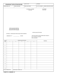 Document preview: AF IMT Form 731 Crankshaft Deflection Record