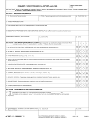AF IMT Form 813 Request for Environmental Impact Analysis