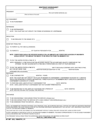 Document preview: AF IMT Form 835 Sentence Worksheet (General Court-Martial)