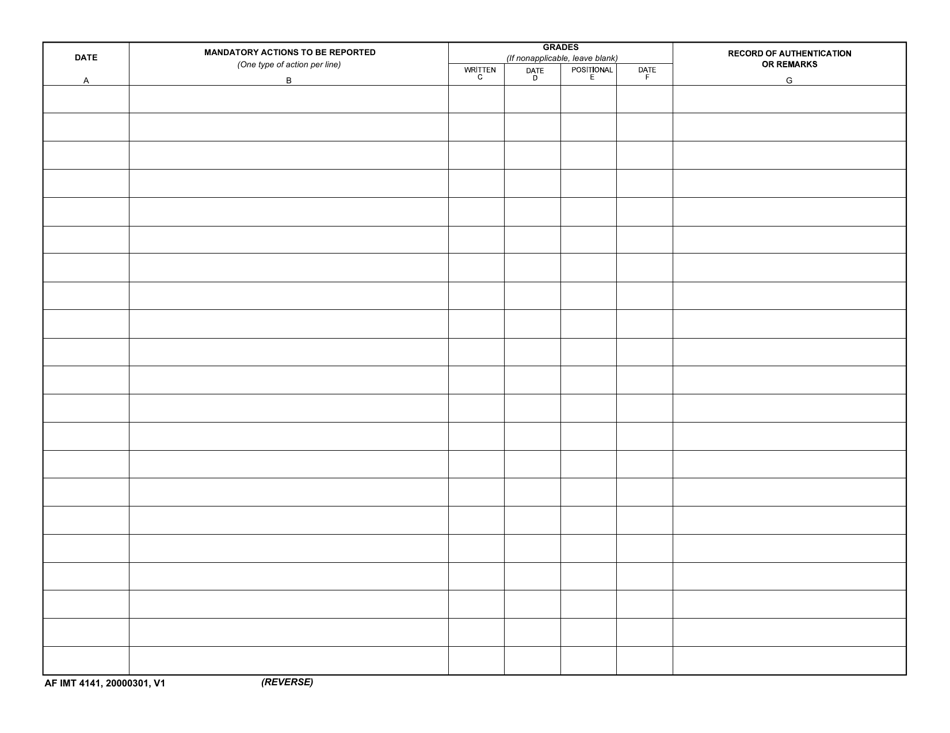 AF IMT Form 4141 - Fill Out, Sign Online and Download Fillable PDF ...