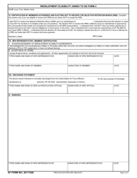 AF Form 901 Reenlistment Eligibility Annex to DD Form 4, Page 2