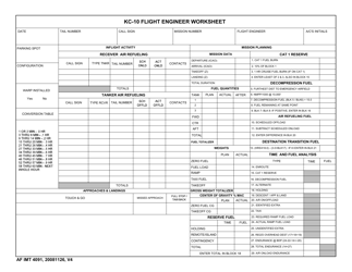 AF IMT Form 4091 Kc-10 Flight Engineer Worksheet