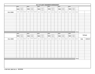 AF IMT Form 4091 Kc-10 Flight Engineer Worksheet, Page 2