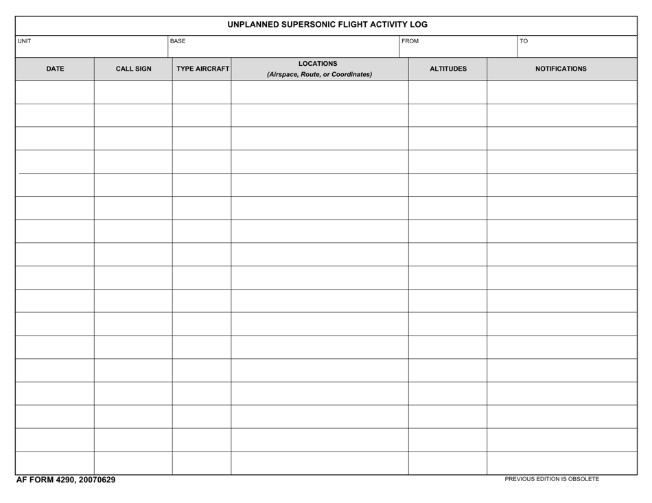 AF Form 4290 - Fill Out, Sign Online and Download Fillable PDF ...