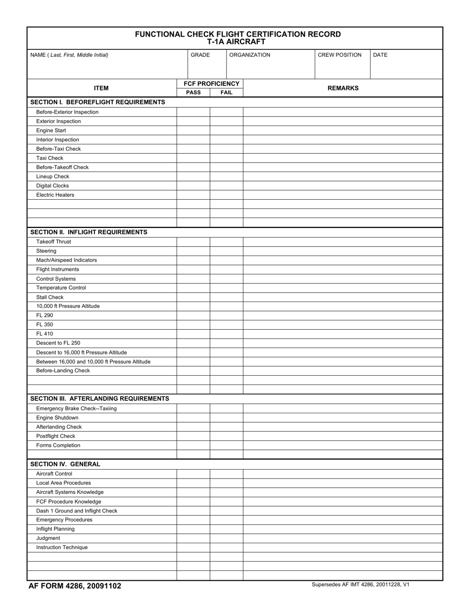 AF Form 4286 - Fill Out, Sign Online and Download Fillable PDF ...