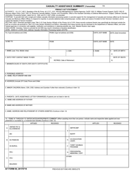 AF Form 58 &quot;Casualty Assistance Summary (Transmittal)&quot;