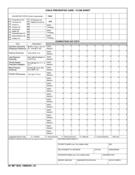 AF IMT Form 3923 Child Preventive Care - Flow Sheet