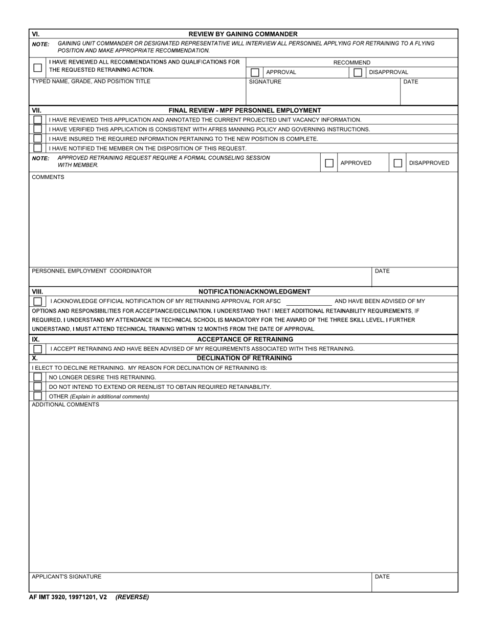 Af Imt Form 3920 Fill Out Sign Online And Download Fillable Pdf