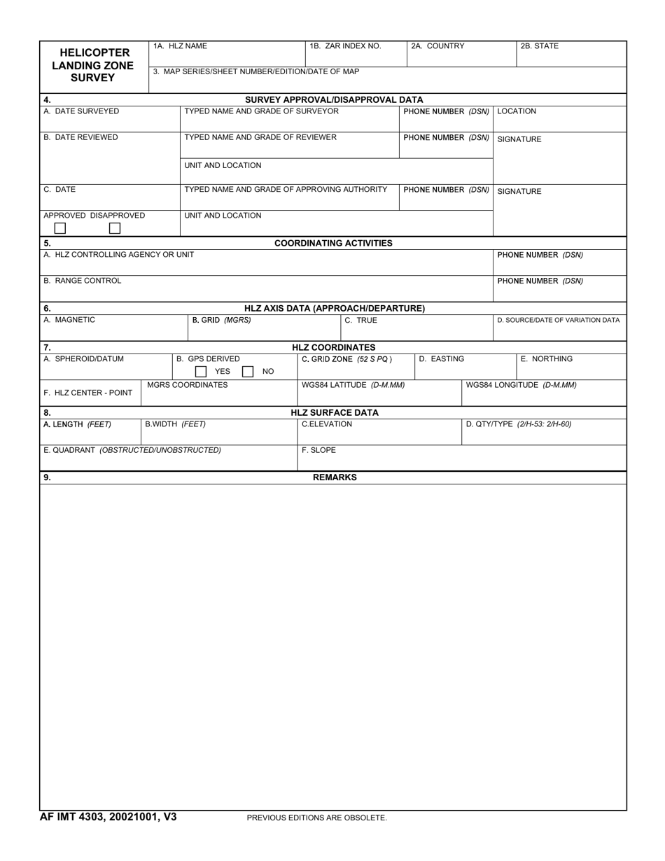 AF IMT Form 4303 - Fill Out, Sign Online and Download Fillable PDF ...