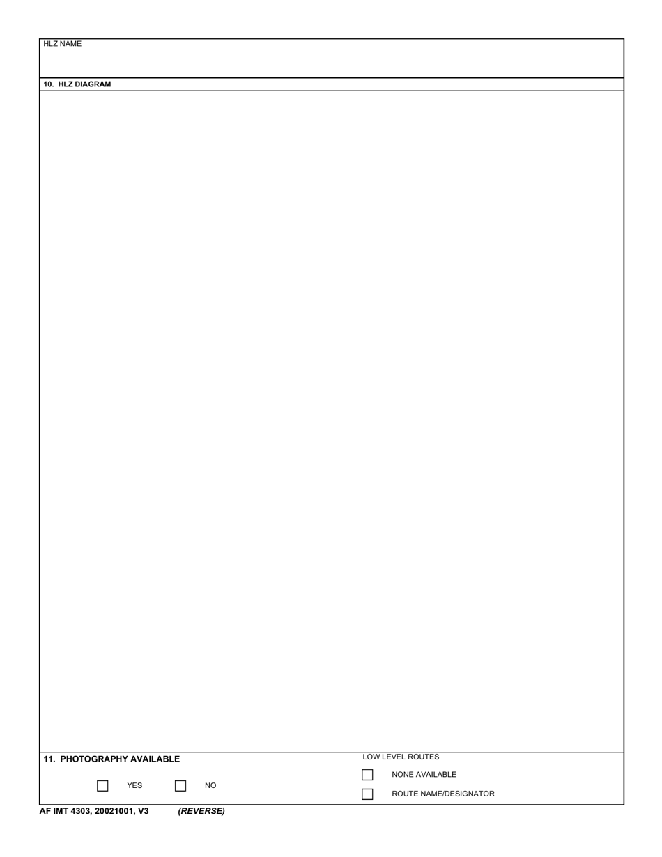 AF IMT Form 4303 Helicopter Landing Zone Survey, Page 2