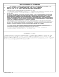 AF IMT Form 560 Authorization and Treatment Statement, Page 2