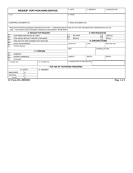Document preview: AF Form 451 Request for Packaging Service