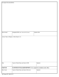 AF Form 457 Hazard Report, Page 2