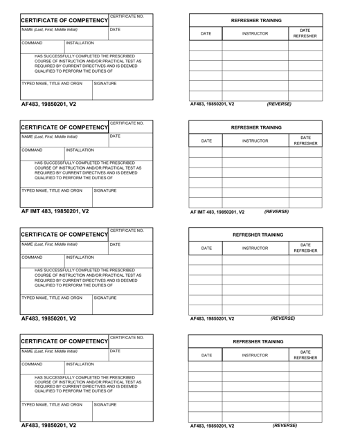 AF IMT Form 483  Printable Pdf