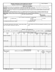 Document preview: AF Form 484 Missing Person(s) Supplementary Report