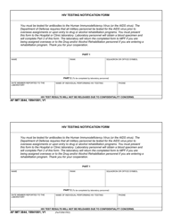 Document preview: AF IMT Form 3844 HIV Testing Notification