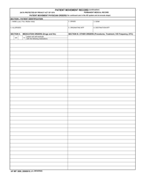 AF IMT Form 3899 Aeromedical Evacuation Patient Record, Page 2