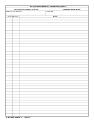 AF IMT Form 3899A Patient Movement Record Progress Note, Page 2