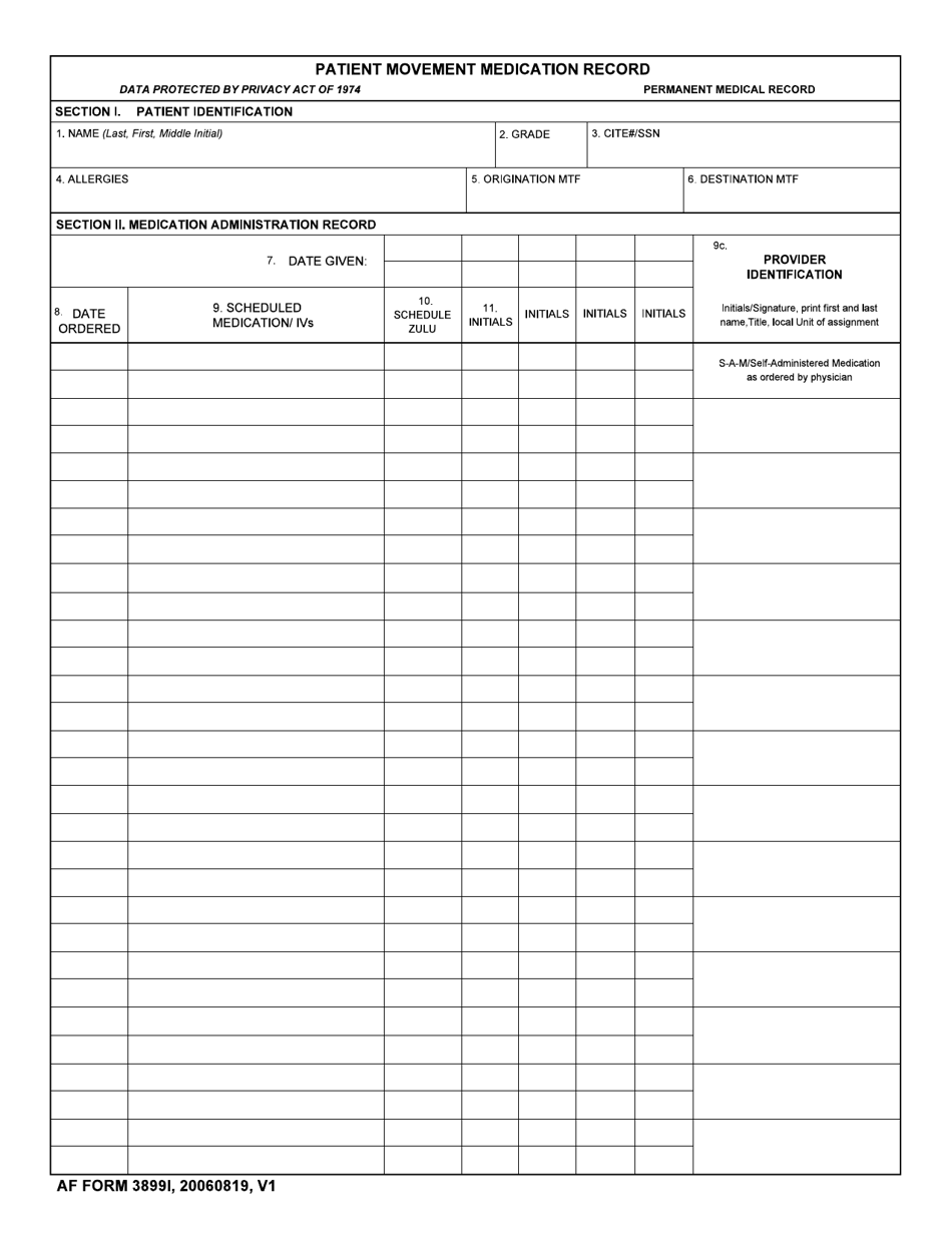 AF Form 3899I - Fill Out, Sign Online and Download Fillable PDF ...