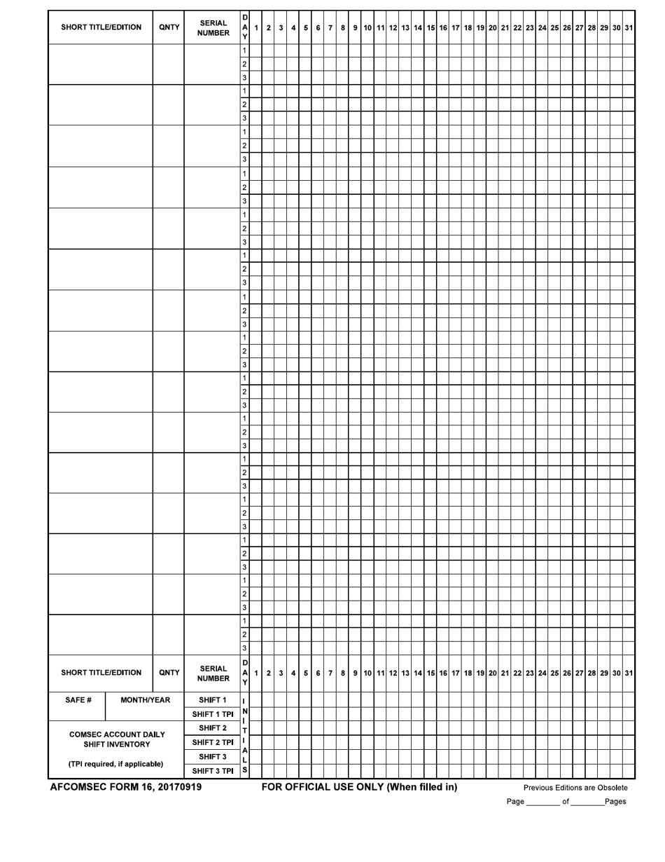 AFCOMSEC Form 16 - Fill Out, Sign Online and Download Printable PDF ...