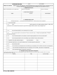 Document preview: AF Form 3985 Interview Record