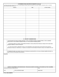 AF Form 3985 Interview Record, Page 2