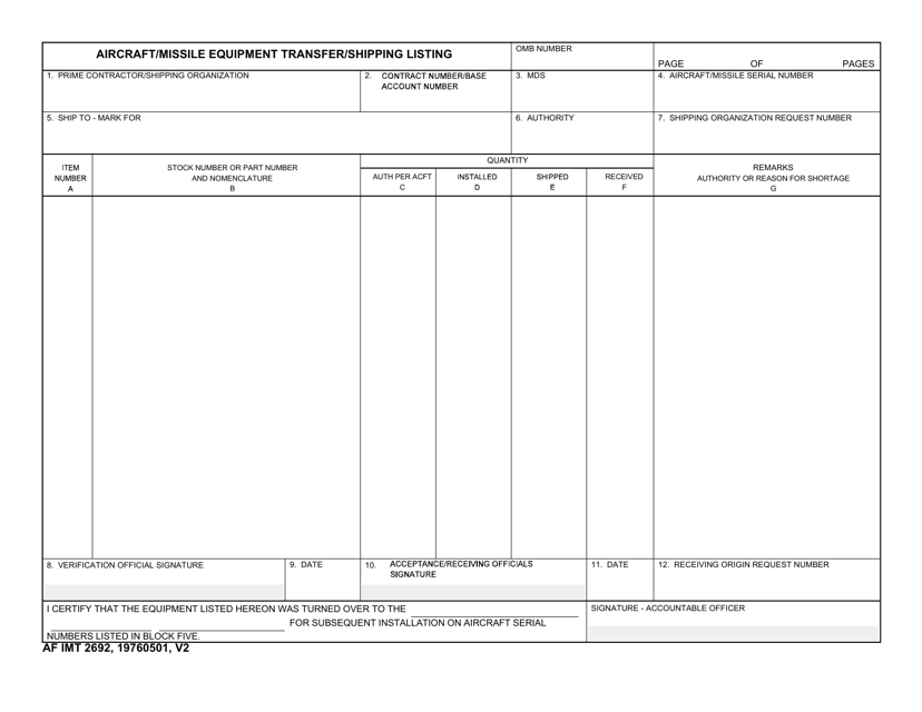 AF IMT Form 2692 Fill Out Sign Online And Download Fillable PDF