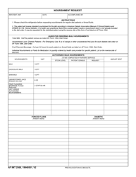 Document preview: AF IMT Form 2568 Nourishment Request