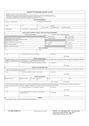 Document preview: AF Form 2583 Request for Personnel Security Action