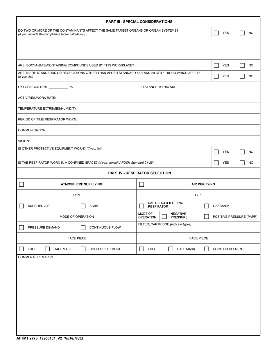 AF IMT Form 2773 - Fill Out, Sign Online and Download Fillable PDF ...