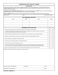 Document preview: AF IMT Form 282 Unannounced Spot-Check of Cashier