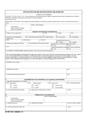 Document preview: AF IMT Form 4010 Application for Ima Enlisted Bonus and Incentive
