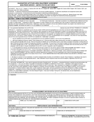 Document preview: AF Form 3005 Guaranteed Aptitude Area Enlistment Agreement Non-prior Service - United States Air Force