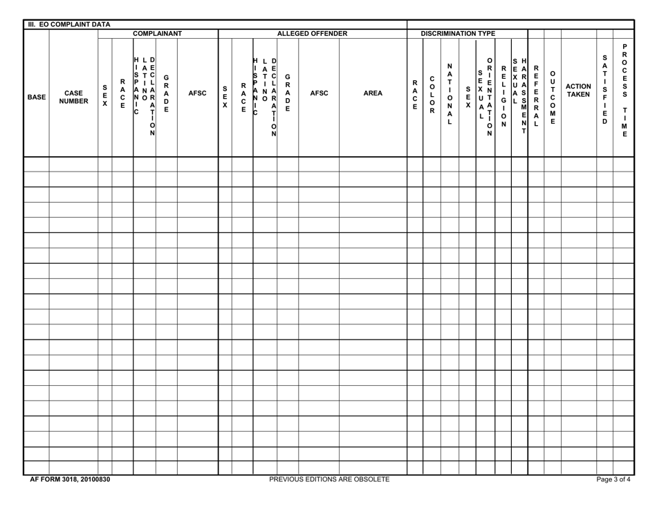 AF Form 3018 Fill Out Sign Online And Download Fillable PDF AF Form 3018 Fill Out Sign Online And Download Fillable PDF