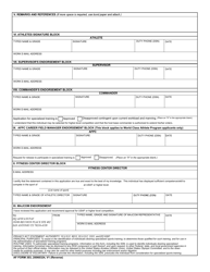 AF Form 303 Request for USAF Specialized Sports Training, Page 2