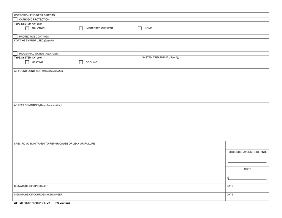 AF IMT Form 1687 - Fill Out, Sign Online and Download Fillable PDF ...