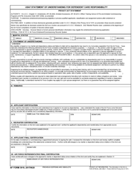 Document preview: AF Form 3010 USAF Statement of Understanding for Dependent Care Responsibilities