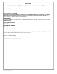 AF Form 3010 USAF Statement of Understanding for Dependent Care Responsibilities, Page 2