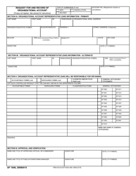 Document preview: AF Form 1846 Request for and Record of Organizational Account