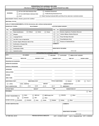Document preview: AF Form 1864 Perioperative Nursing Record