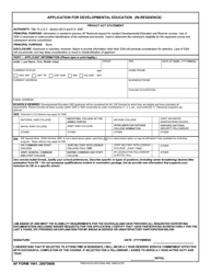 AF Form 1941 Application for Developmental Education (In-residence)