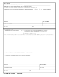 AF Form 1941 Application for Developmental Education (In-residence), Page 2