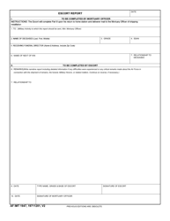 Document preview: AF IMT Form 1947 Escort Report