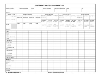 Document preview: AF IMT Form 4054 Performance and Fuel Management Log
