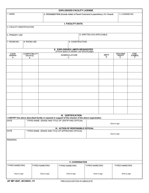 AF IMT Form 2047  Printable Pdf
