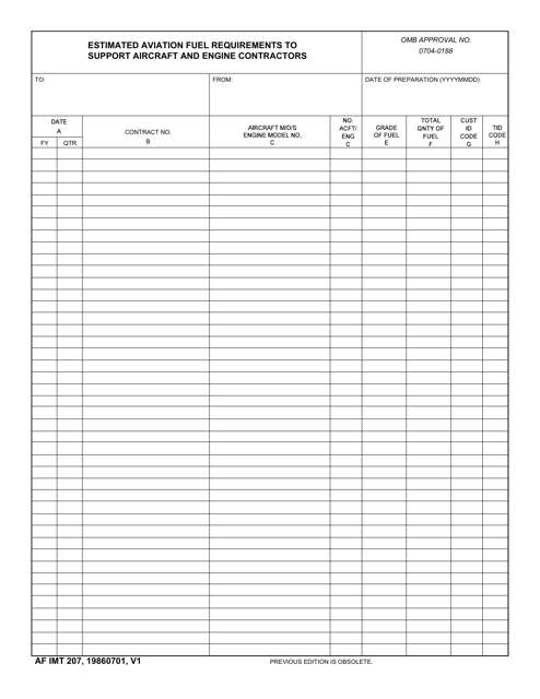 AF IMT Form 207  Printable Pdf