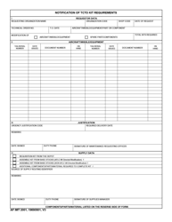 AF IMT Form 2001 Notification of Tcto Kit Requirements