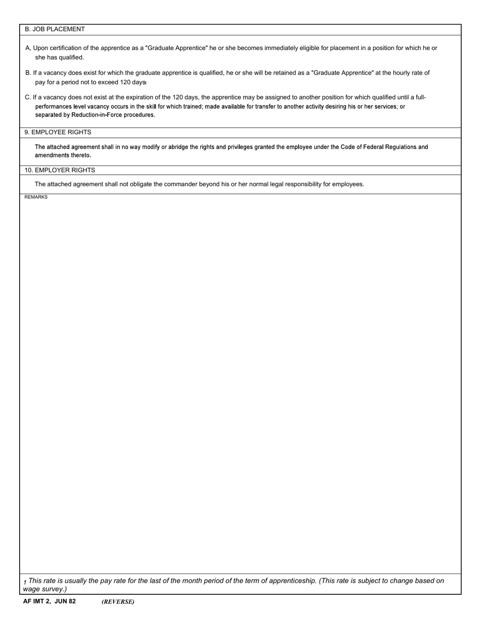 AF IMT Form 2 Apprenticeship Standards, Page 2