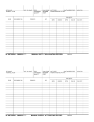 AF IMT Form 2009-1 Manual Supply Accounting Record
