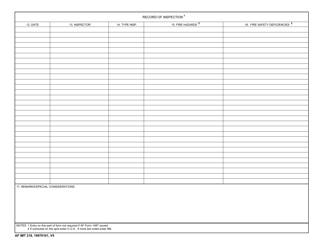 AF IMT Form 218 Facility Fire Prevention/Protection Record, Page 2